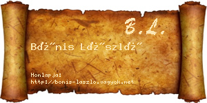 Bónis László névjegykártya